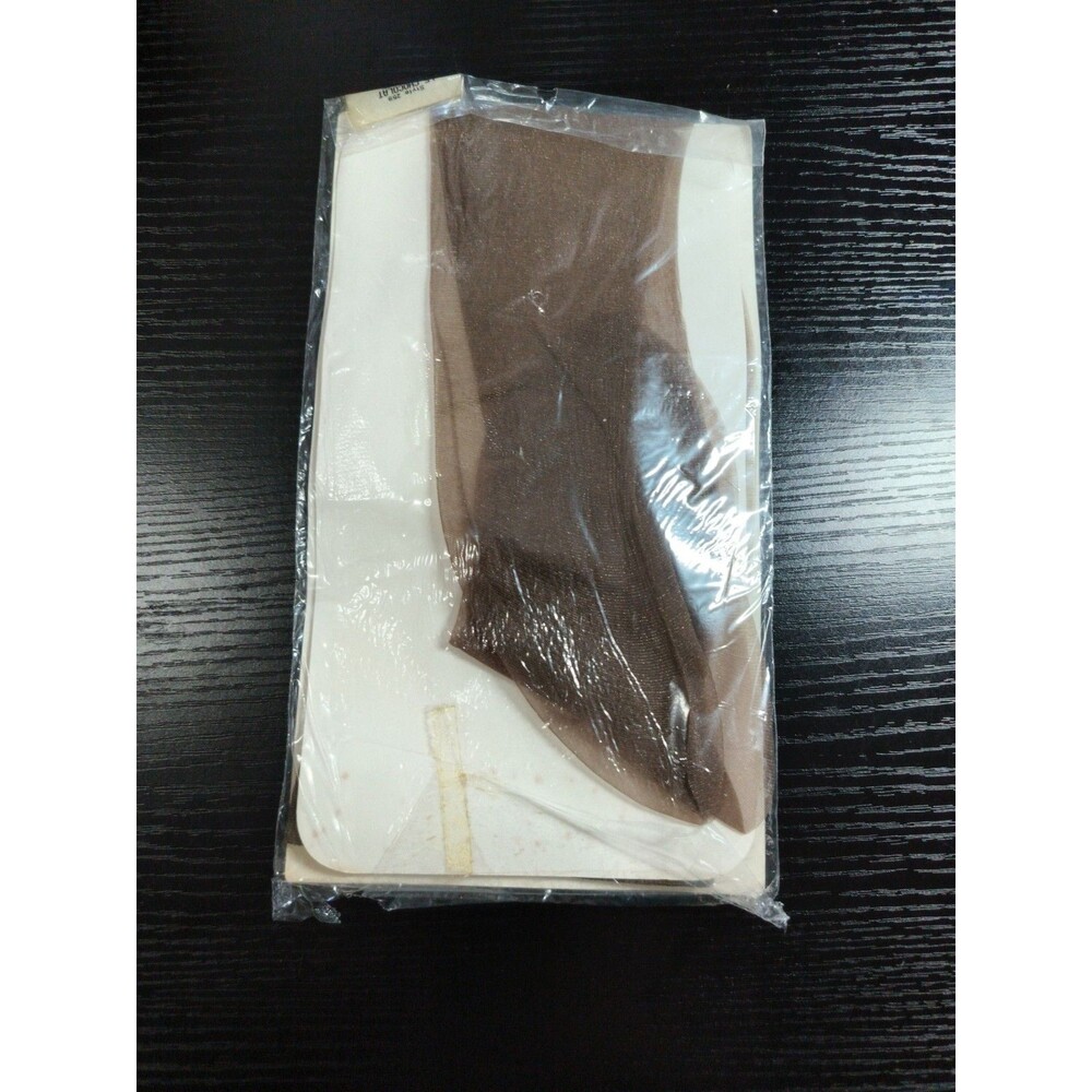 Vintage Givenchy Gleamer Knee High Pantyhose Ultra Sheer Chocolate Comfort Top - Picture 2 of 4